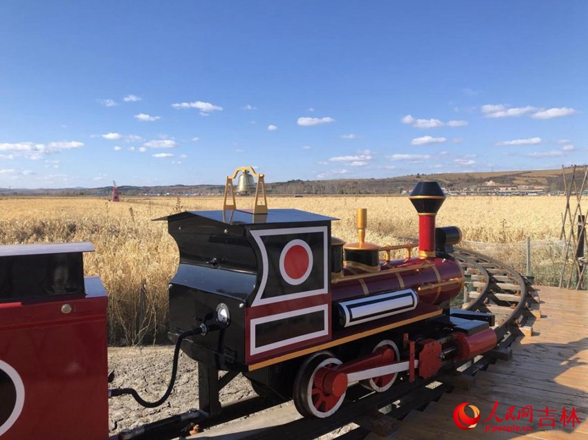 延邊州和龍市光東村稻田小火車（資料圖片）。人民網 馬俊華攝