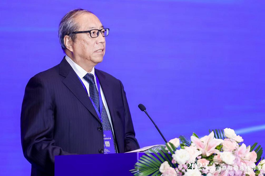 中國關工委常務副主任，中國法學會黨組成員、副會長張蘇軍致辭（郭肅檸 攝）