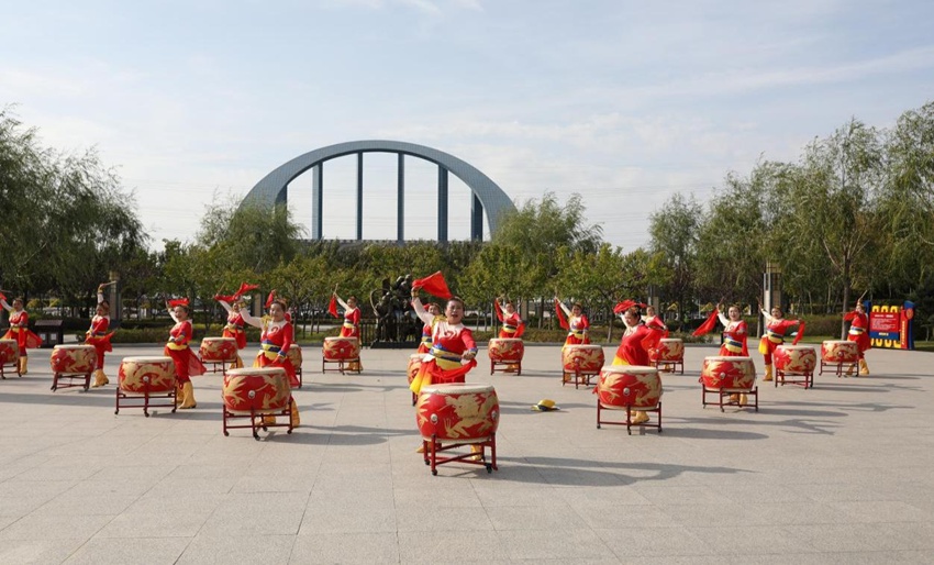 德惠市健身操協會的成員們正在排練節目。（德惠市委宣傳部供圖。資料圖片）