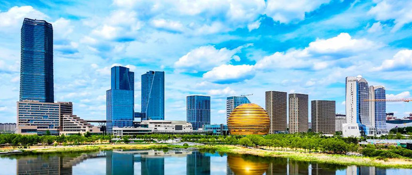 北湖未來科學城現代樓群建筑鱗次櫛比。長春新區供圖