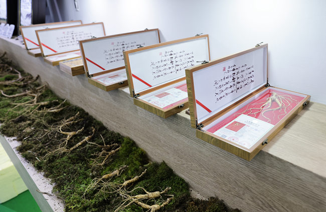 人參產品制品展示。