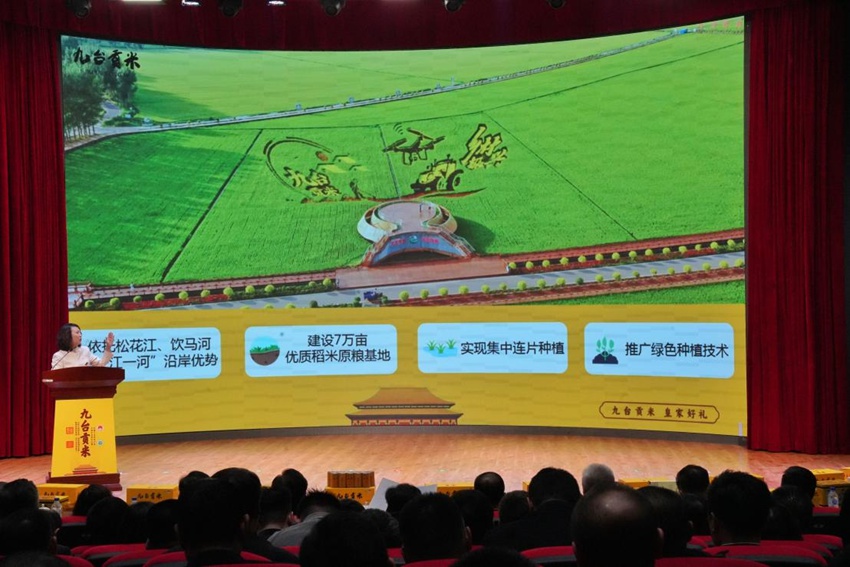 九臺區糧食和物資儲備局局長李巍作“九臺貢米”推介