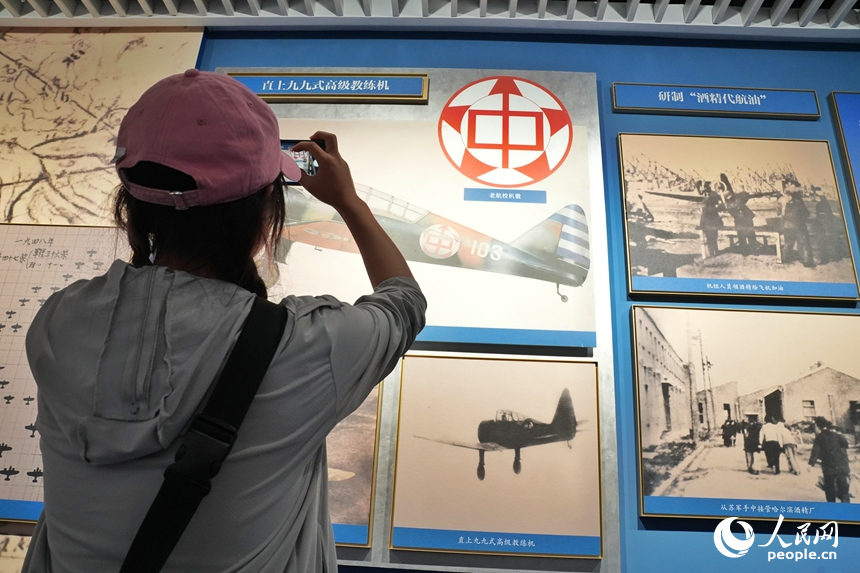 觀眾在“搖籃風采”展區學習新中國航空事業發展的歷史。人民網記者 李洋攝