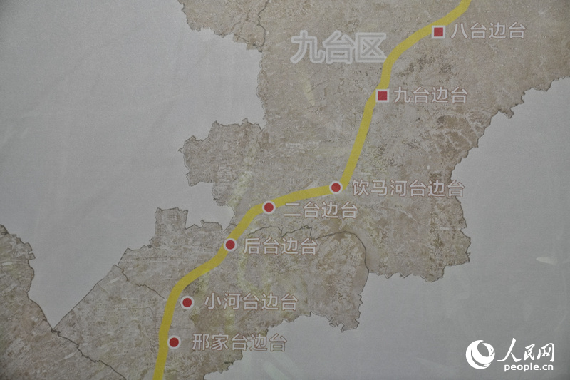 展館內展示的“柳條邊”位置圖。人民網記者 李洋攝