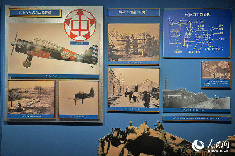 在吉林省近現代史展覽“搖籃風采”展區，介紹著東北老航校的發展歷史。人民網記者 李洋攝